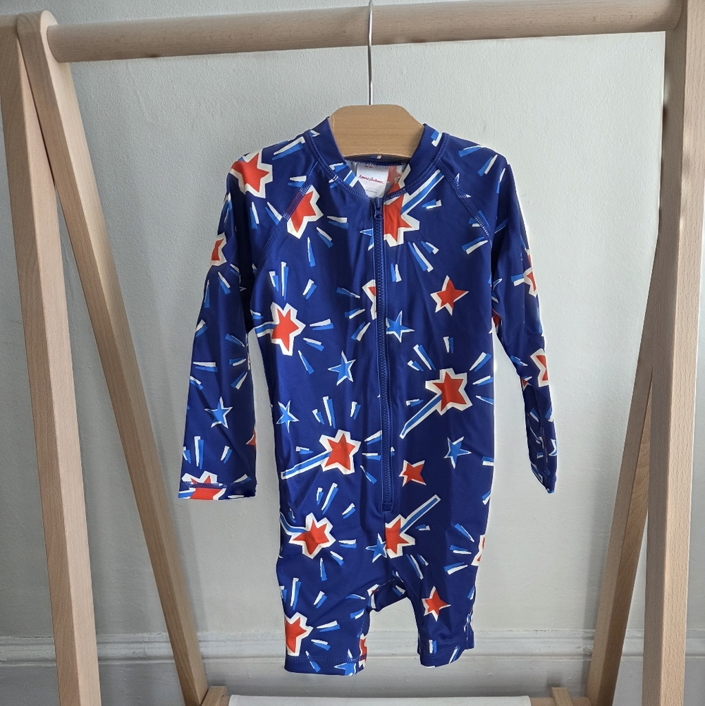 Hanna Andersson Blue Star Print Kids Rashguard